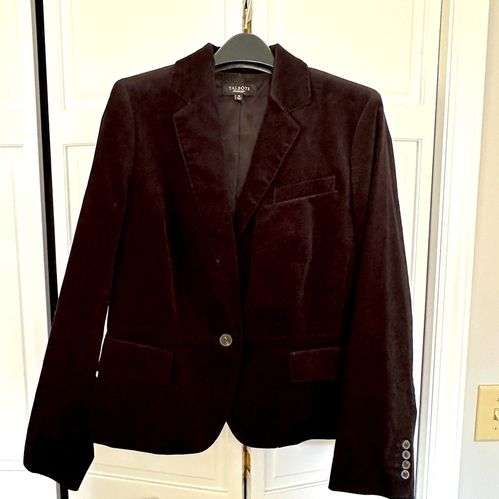 Talbots black velvet blazer - Size 16